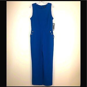 Bundle 3/$40 Spense Solid Royal Blue Sleeveless Jumpsuit.